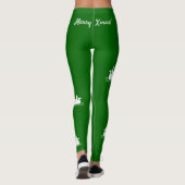 Leggings Ho Ho Ho Joyeux Noël avec Père Noël, Vert (Dos)