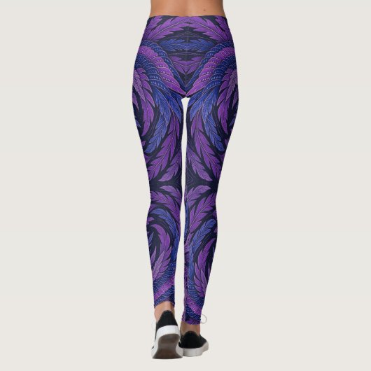 Leggings Hokusai Phoenix Art Feather Design (Dos)
