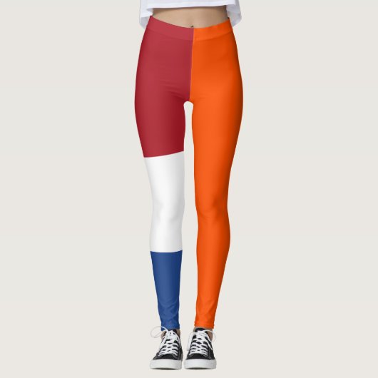 Leggings Hollandais Rouge Blanc Bleu Bleu Orange Drapeaux C (Devant)