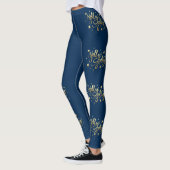 Leggings Holly Jolly | Élégant script de faux or (Gauche)