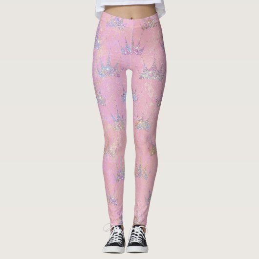 Leggings Hologramme Holographe Parties scintillant Couronne (Devant)