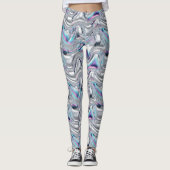 Leggings Holographic Chrome Iridescent Futuristic Pattern (Devant)