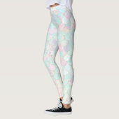 Leggings Holographie holographique de sirène rose (Gauche)