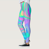 Leggings Holographie Iridescente : Neon Marbled Texture (Gauche)