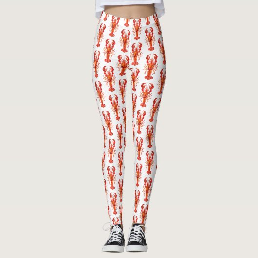 Leggings Homard polygonal rouge (Devant)