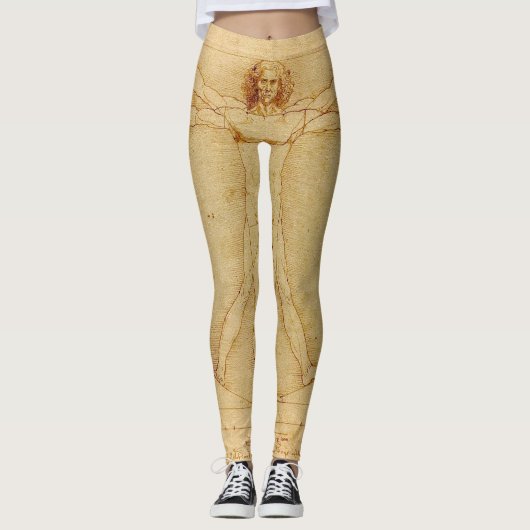 Leggings Homme vitruvien par Leonardo Da Vinci (Devant)