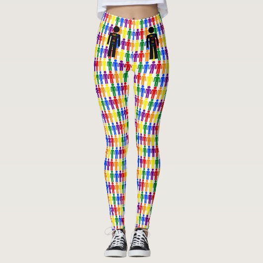 Leggings Hommes gays LGBTQ Silhouette et arc-en-ciel (Devant)