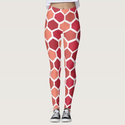 Leggings Honeycomb in Reds (Devant)