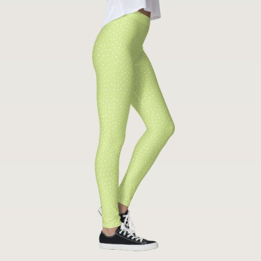 Leggings Honeydew Lime Green Pois Abstrait Motif (Droite)
