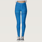 Leggings Honolulu Cuir Bleu et couture Chic sur mesure init (Devant)