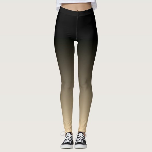 Leggings Horizon Gradient Noir et Tan amincissant (Devant)