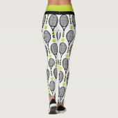 Leggings 🎾 Horizontal 🎾 de tennis noir et vert (Dos)