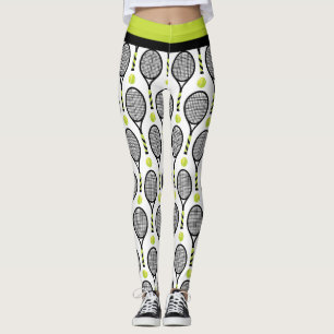 Leggings 🎾 Horizontal 🎾 de tennis noir et vert