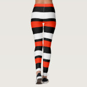 Leggings Horizontal-Rayé noir et blanc d'écarlate (Dos)