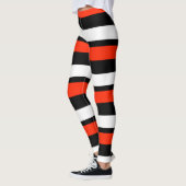 Leggings Horizontal-Rayé noir et blanc d'écarlate (Gauche)