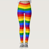 Leggings horizontaux en bande arc-en-ciel (Devant)