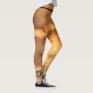 LEGGINGS HORLOGE SUR MESURE NUAGES INITIAL ET OR