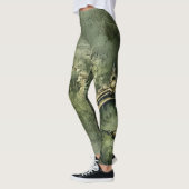 Leggings Horlogerie Steampunk Victorienne en Vert Emeraude (Gauche)