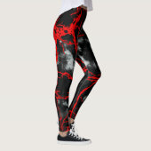 Leggings Horreur Night Goth - Noir et blanc, Rouge (Droite)