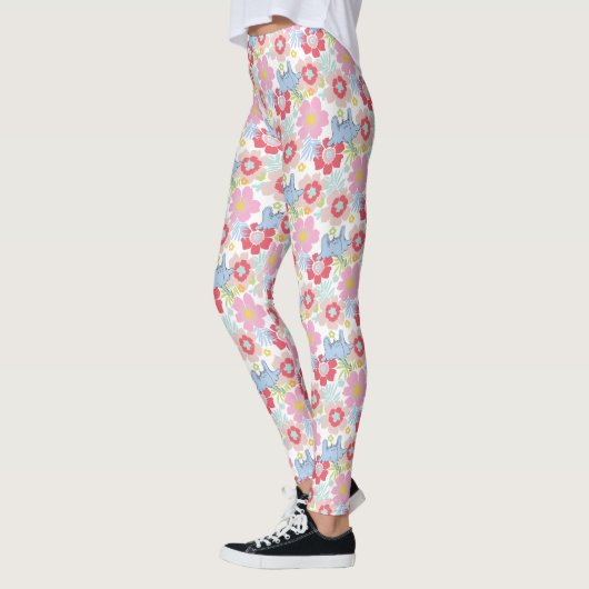 Leggings Horton Entend Un Qui | Motif à fleurs Pastel (Gauche)