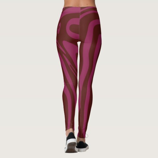 Leggings Hot pink& brown zebra print pattern  (Dos)