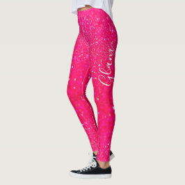Leggings - Hot Pink Glitter Glam