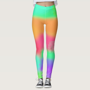 Leggings Hot rose orange violet pourpre Punk Turquoise Craz