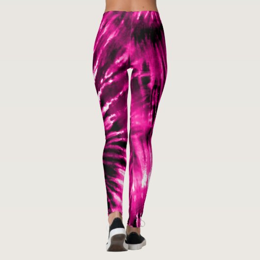 Leggings Hot rose Psychédélique Starburst Tie Dye (Dos)