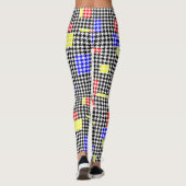 Leggings Houndstooth Abstrait Noir et couleurs Art moderne (Dos)