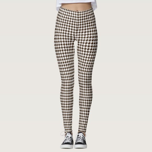 Leggings Houndstooth blanc Brown (Devant)