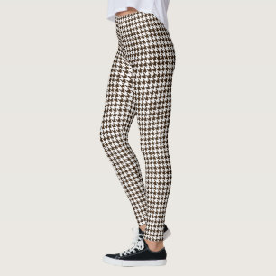Leggings Houndstooth blanc Brown