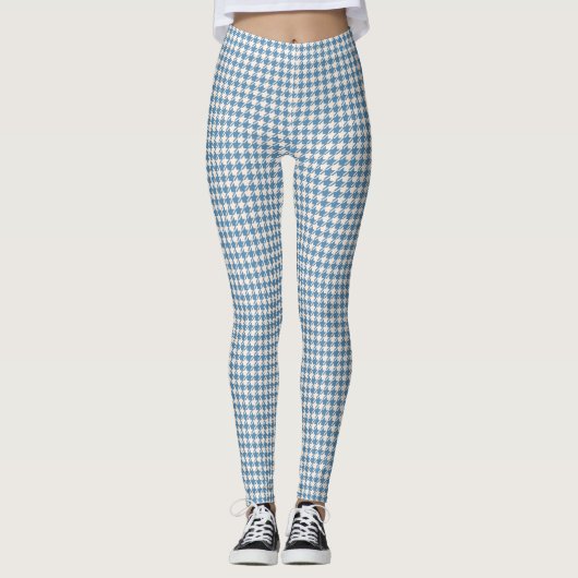 Leggings Houndstooth Blue+Cream Sml Motif (Devant)