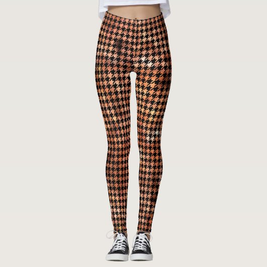 Leggings Houndstooth Brown et noir (Devant)