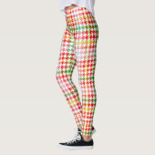 Leggings Houndstooth Classic Rouge Vert Jaune Plaid (Gauche)