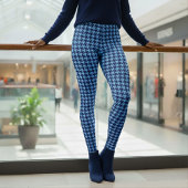 Leggings Houndstooth Pattern Blue