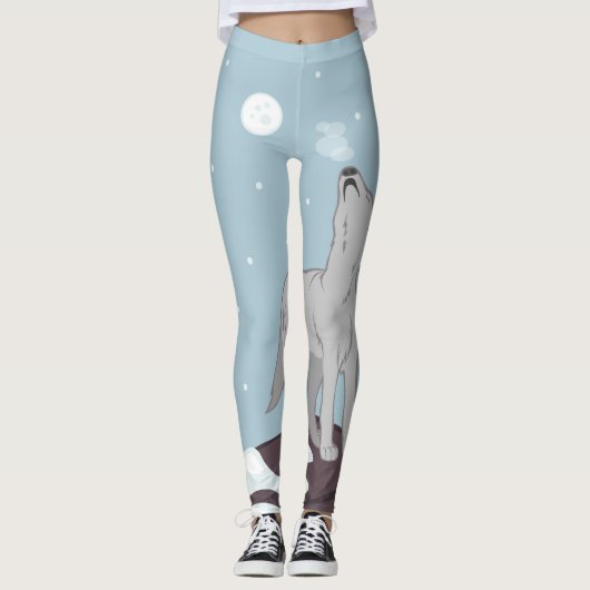 Leggings Howling Arctic Wolf (Devant)