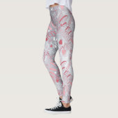 Leggings Hugs and Kisses Word Cloud Pink/Silver ID286 (Gauche)