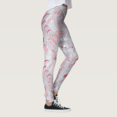 Leggings Hugs and Kisses Word Cloud Pink/Silver ID286 (Droite)