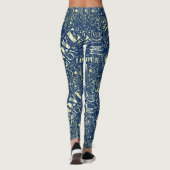 Leggings Hugs and Kisses Word Cloud Retro Blue ID286 (Dos)