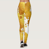 Leggings Huile d'or Luxury Paint Splter Splash Abstrait (Dos)