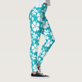 LEGGINGS HULA HAWAIEN (HIBISCUS) SARCELLE (Droite)