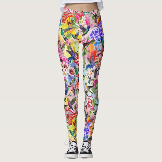 Leggings Humming Birds and Flowers (Devant)