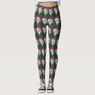 LEGGINGS HUMOUR DE LA TÊTE MORTE PÈRE NOËL SKULL, CHRISTMAS