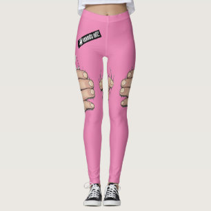 Leggings Humour rose rose risque pattes amusantes