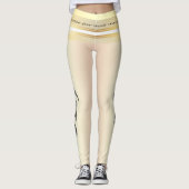 Leggings Hustère pour ce muscle citation jaune et noir text (Devant)