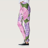 Leggings Hydrangea et motif de pivoine (Gauche)