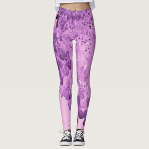 Leggings Hydrangea Limelight Rose Et Noir Élégant