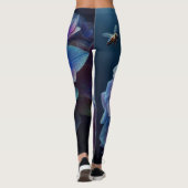 Leggings Hydrangeas Floral Purple et Bleu (Dos)