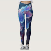 Leggings Hydrangeas Floral Purple et Bleu (Devant)