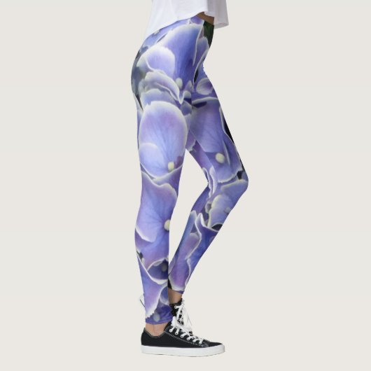 Leggings Hydrangée bleue avec bordure blanche Legs (Droite)
